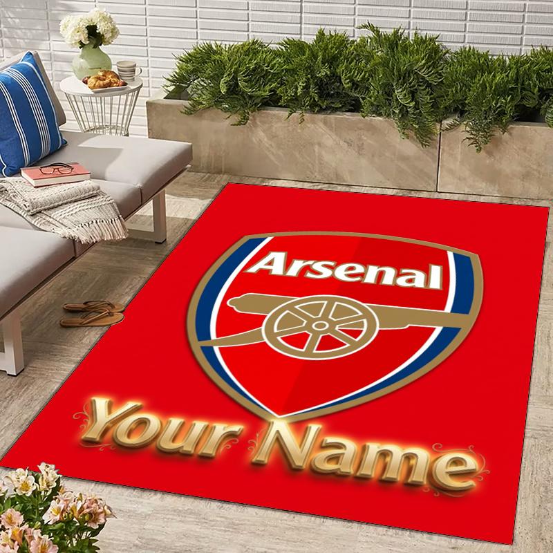 A-Arsenal Design Area Rug Personalized Name- Non-Slip, Soft & Cozy Floor Mat for Living Room, Office - Indoor/Outdoor Carpet
