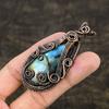 Labradorite Handmade Copper Wire Wrap Jewelry Pendant 2.83 G7Z65