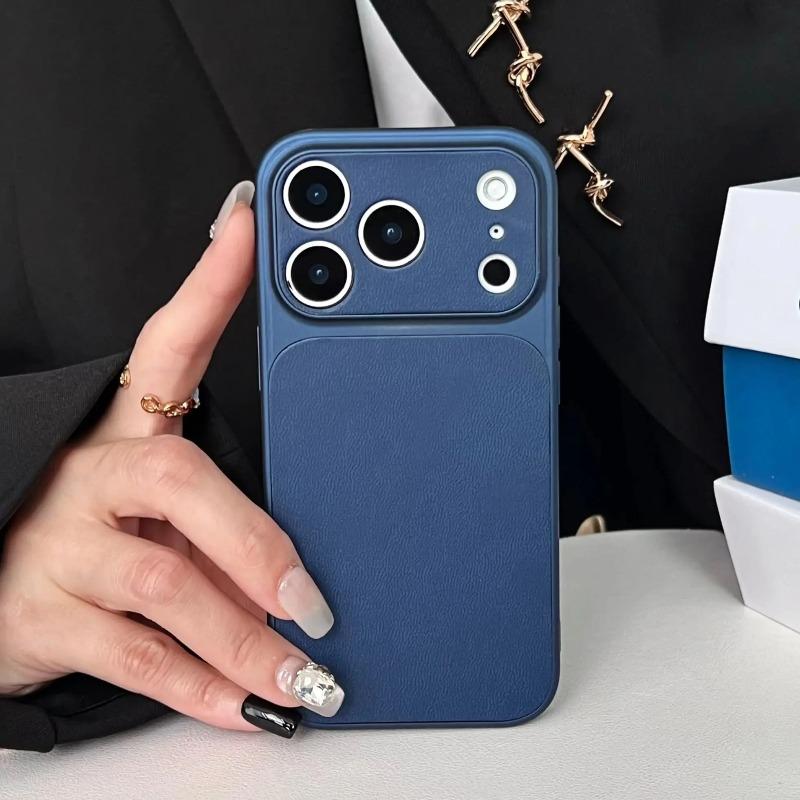 Business Leather Texture Shockproof Plain Case For iPhone 17 16 15 14 13 12 11 17Pro Max Original Protective Skin Friendly Cover