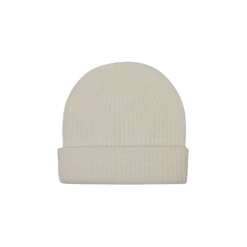 CALLAITE 100% Cashmere Ribbed Beanie - Navy