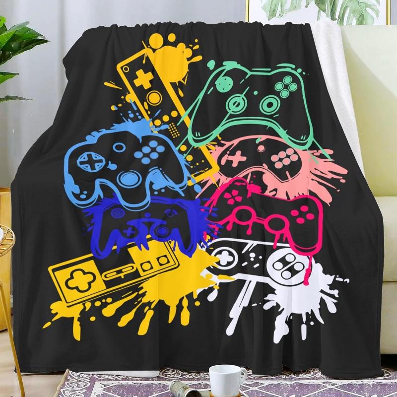 Gamer Blanket Super Soft Flannel Gaming Throw Blankets Cozy Lightweight Flannel Blankets for Sofa Bed Gamer Gifts for Boys
