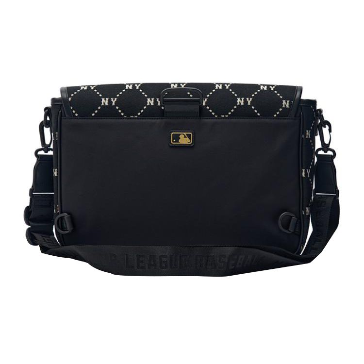 MLB New York Yankees Diamond Signature Polyester Messenger Bag Women bags Black 7ACRMD74N-50BKS