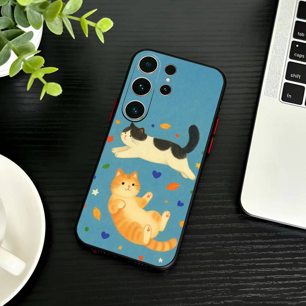 Funny animals Phone Case For Samsung S26,S25,S24,S23,S22,S21,S20,Ultra,Plus,FE Black Soft Cover