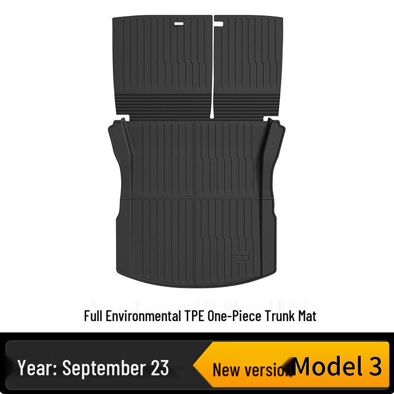 Tesla Model Y/3 TPE Front & Rear Trunk Mats and Foot Pad