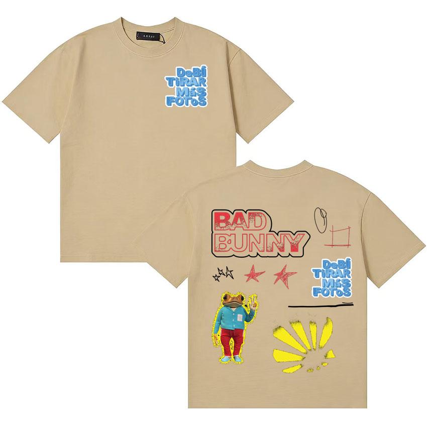 Streetwear Rapper Bad Bunny Album Cover Gothic Print Tshirt Debi Tirar Mas Fotos DTMF T Shirt Unisex Women Cozy Oversized Tshirts