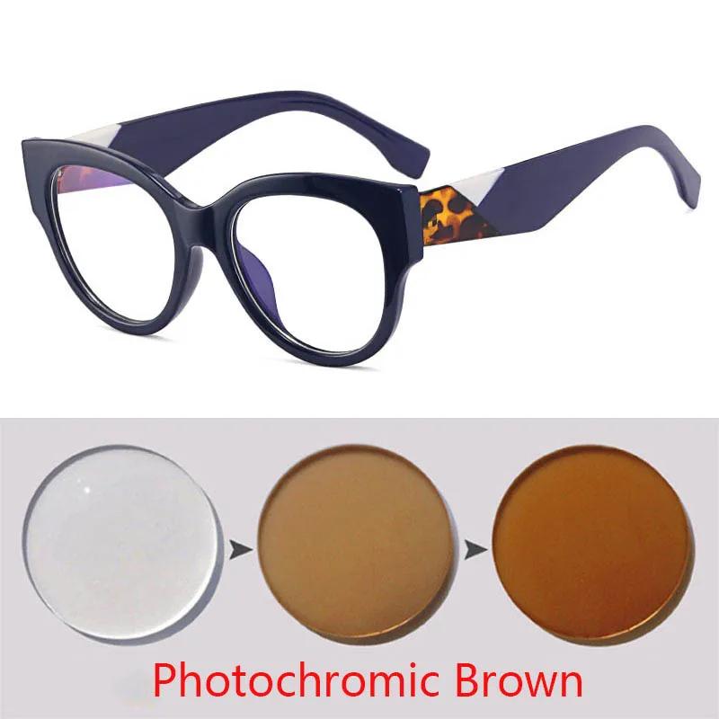 92161 Trendy Cat Eye Prescription Glasses With Large Frames And Colorful Legs For Women Diopters Minus -1.0 -1.5 -2.0 To -6.0