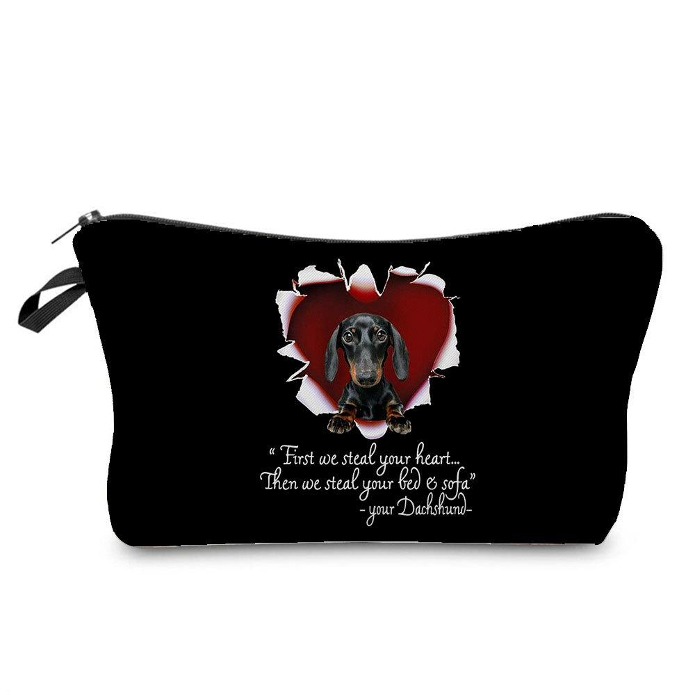 Women Dog Print Cosmetic Bag Toiletries Organize Travel Storage Case 6357 CLE