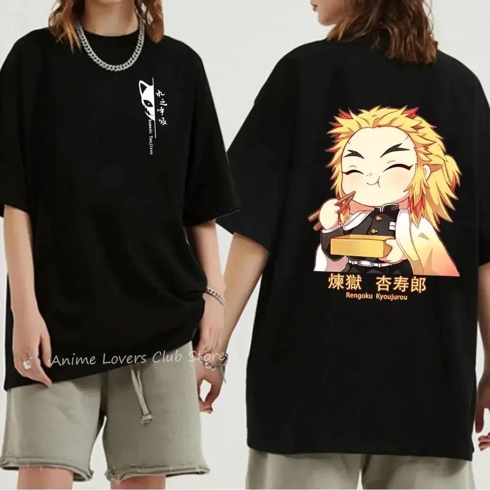 Japanese Anime Demon Slayer Graphic Print T Shirt Summer Oversized Men T-Shirt Fashion Casual Women Crew Neck Short Sleeve Tees