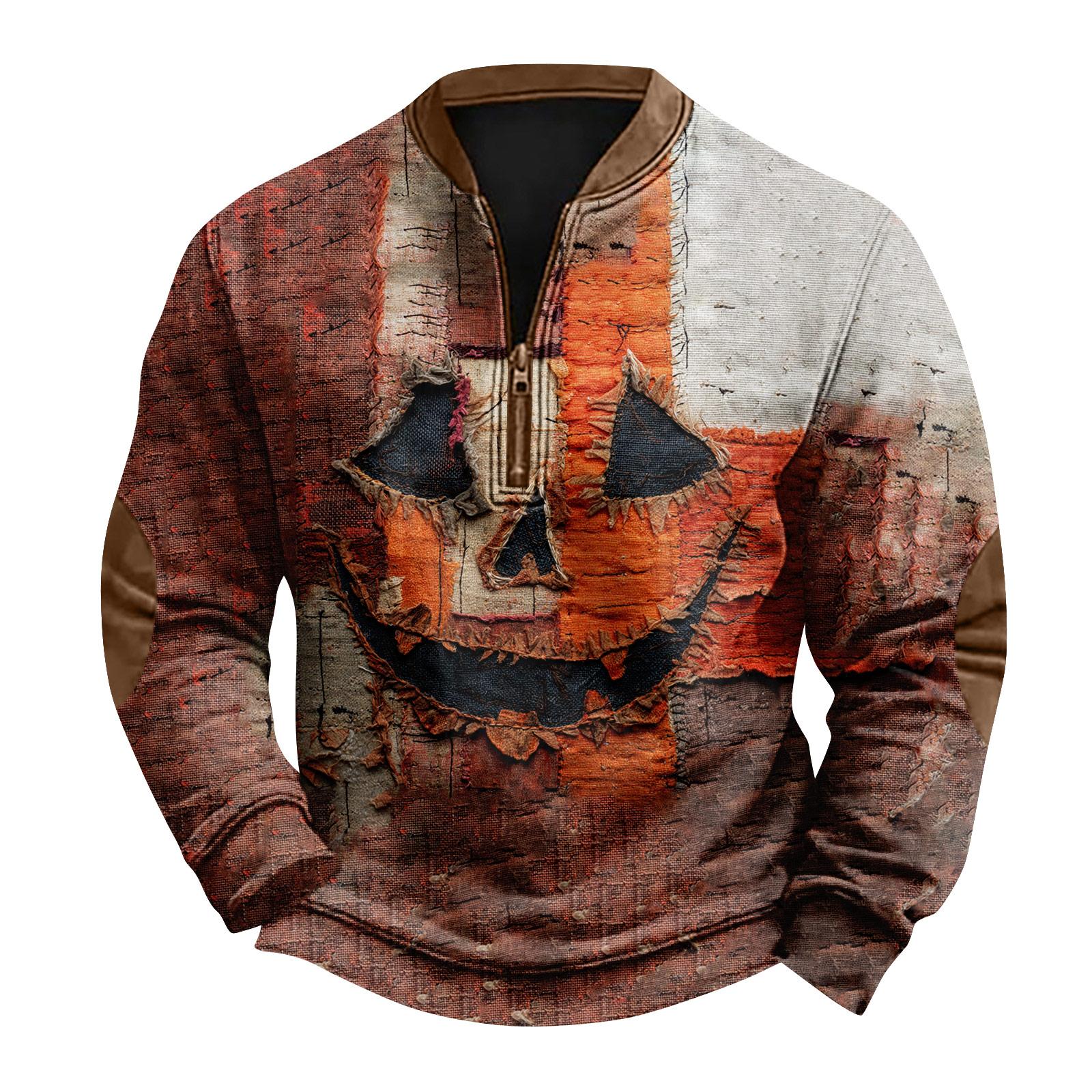 

Мужская повседневная модная рождественская принтованная толстовка без капюшона, широкая мужская свободная толстовка с капюшоном и воротником-стойкой XL