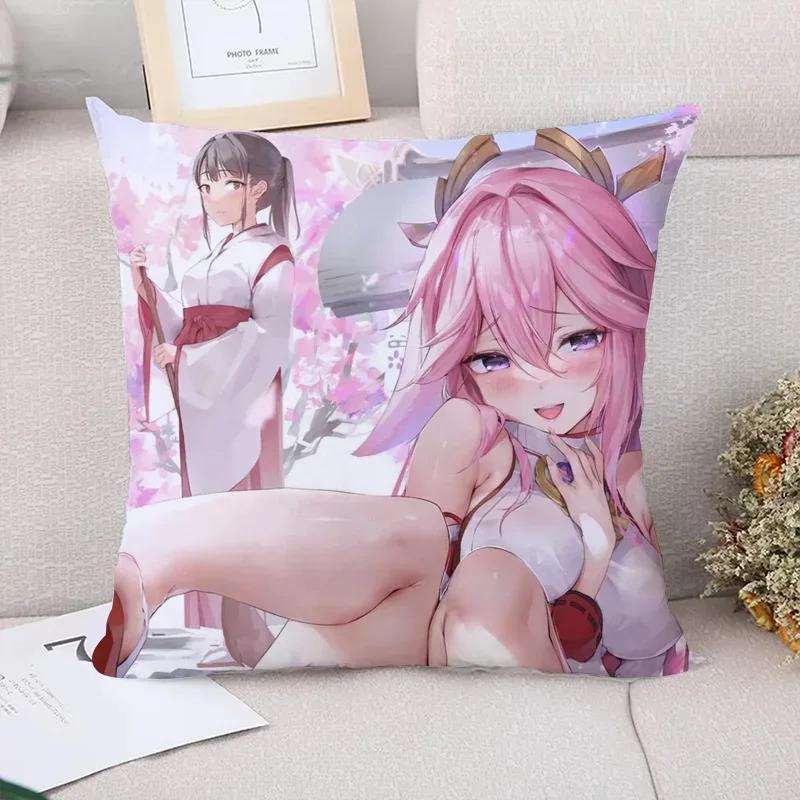 

Декоративная наволочка x Подушки Genshin Impact Домашний декор Подушка для пары Наволочки x Чехлы для диванных подушек 66x66cm красный