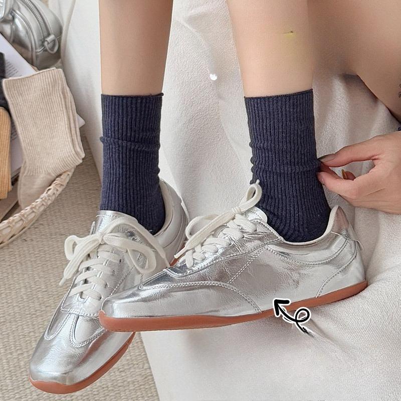 Women's Mid-calf Socks, Spring and Autumn Cotton Socks, Long Socks, Solid Color, Versatile Autumn Boneless Pile Socks