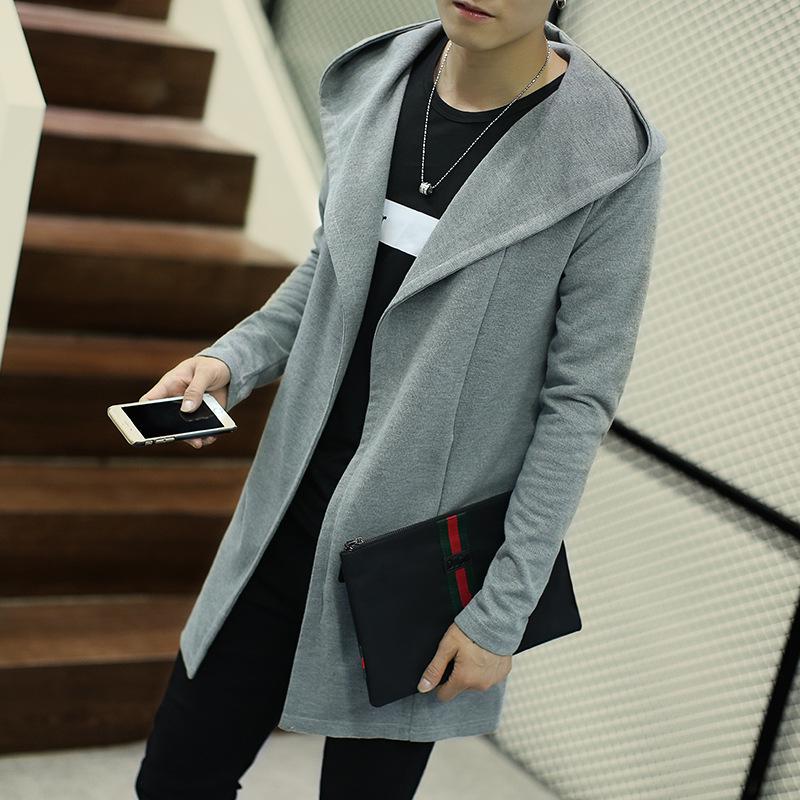 Men S Mid Length Trench Coat Hooded Slim Lapel Casual Sweater Cardigan Clothing At A Low On Joom E Commerce Platform Lapel Casual Sweater Cardigan Clothing, Slim Fit Trench Coat Mens Ukraine