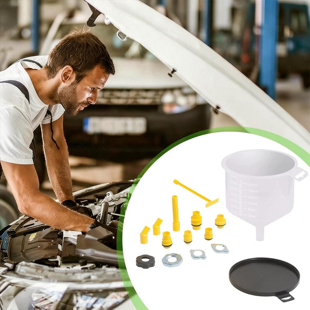 Coolant Funnel Kit Pour Oil Tool Car Accessories Spill Proof Universal Vehicles Plastic Filling Funnel Spout I6L1