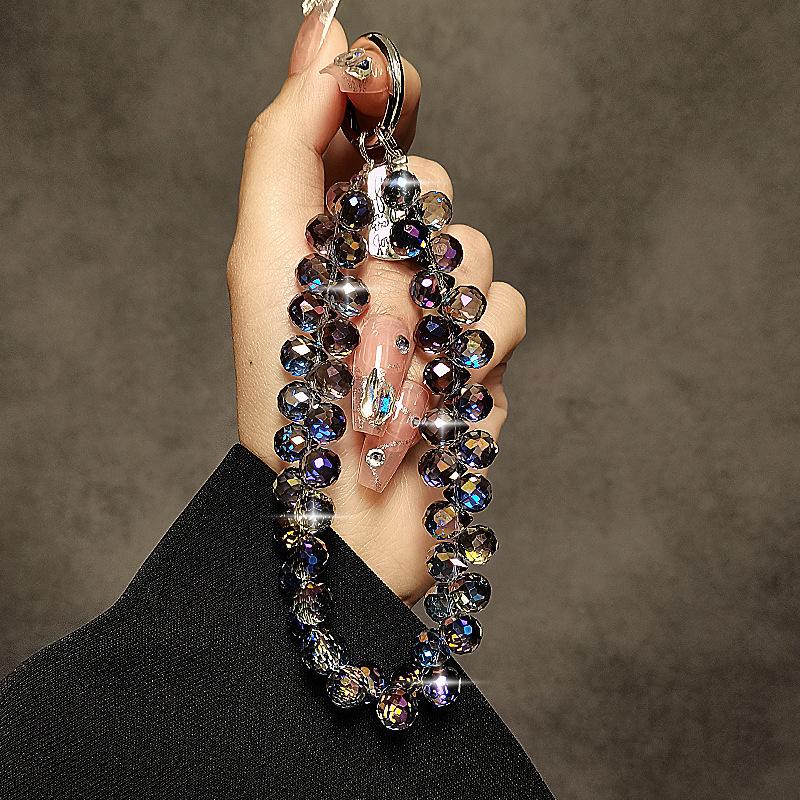 FOR High-end Phone Chain Crystal Water Drop Hanging Chain Hand-beaded Lanyard Short Wrist Chain High-End Women's Style