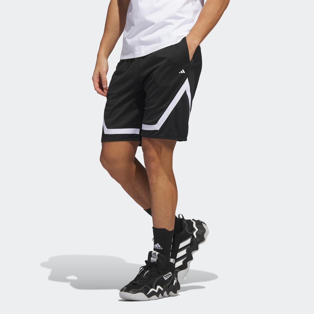 Adidas Pro Block Elastic Waist Straight-Leg Basketball Shorts Men Bottoms Black IC2429