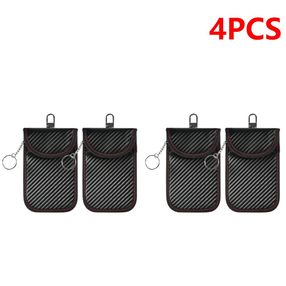 2/4Pcs Card Car Keys Case FOB Signal Blocker Bag RFID Shielding Key Credit Card Bags Organizer for Privacy Protection