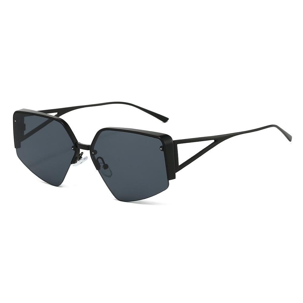 Fashionable Polygon Alloy Metal Sunglasses for Female & Male Stylish Euro-American INS Stylish Sun Eyewear for a Chic Look