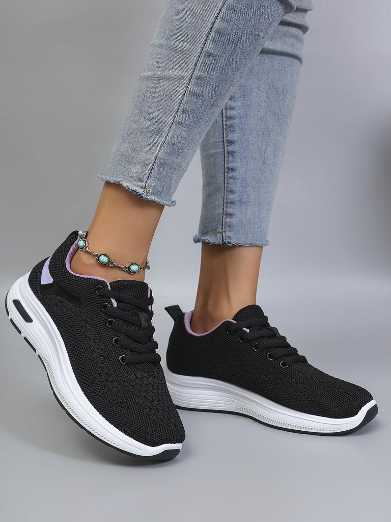 Spring and Autumn New Women's Casual Sports Shoes Comfortable, Breathable, Lightweight, Wear Resistant, Strap up Sports Shoes