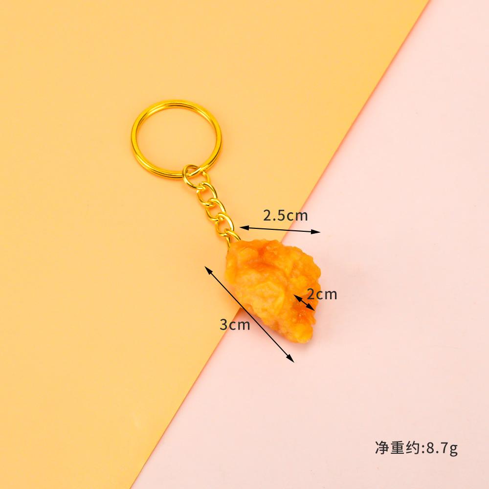Fried Chicken Simulation Food Keychain French Fries Drumstick Chicken Nuggets Key Chain Restaurant Client Gift Chef Cook Keyring