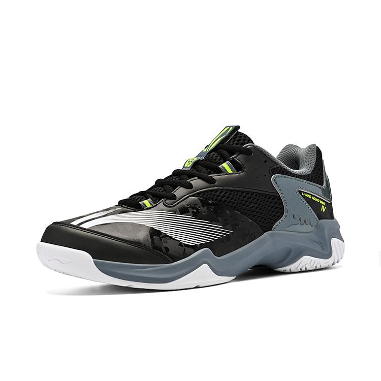 Li Ning Textile, Synthetic Leather Cushioning Abrasion Resistant Breathable Low top Badminton Shoes Unisex Storm Gray AYTV015-2