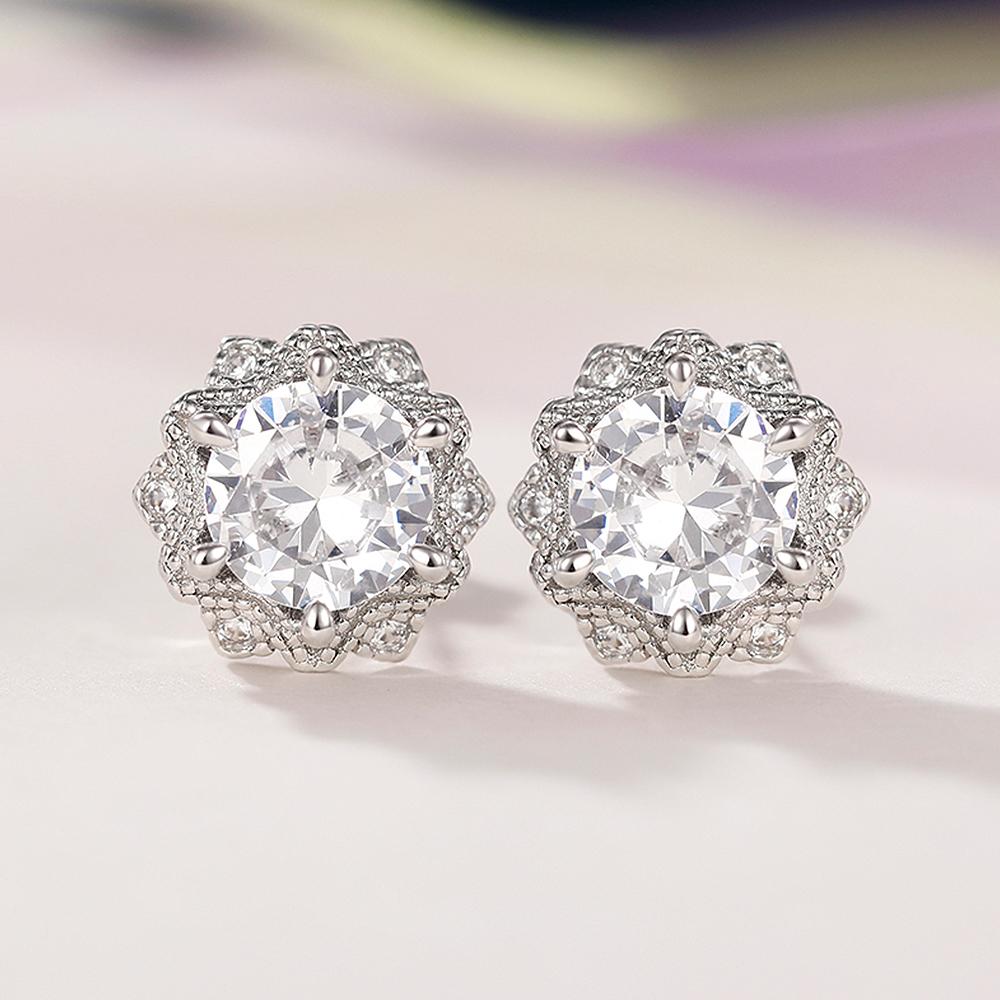Neue funkelnde Blumen-Design-Zirkonia-Ohrstecker, Temperament-Ohr-Accessoires für Frauen, Party, ausgefallene Mädchen-Geschenk-Schmuck