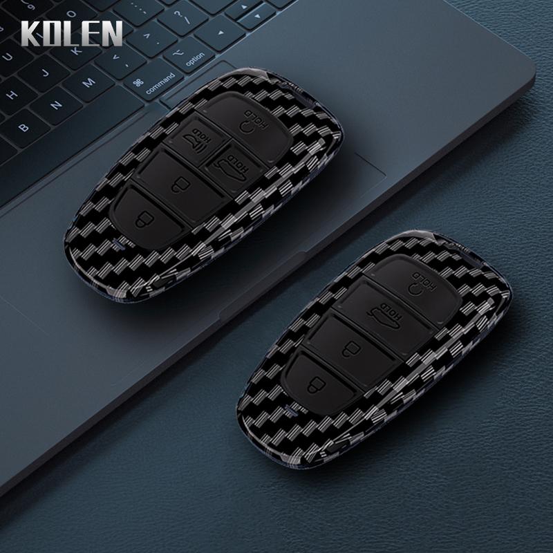 Abs Carbon Fiber Car Key Case Cover For Hyundai Sonata Sel Ev 6 8 Ioniq 5 Nexo Tucson Sonata Grandeur Sonata Limited