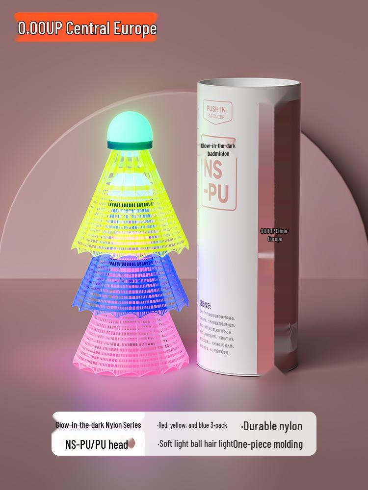 

Бадминтонный волан из прочного нейлона, ветрозащитный, светящийся в темноте, Центральная Европа