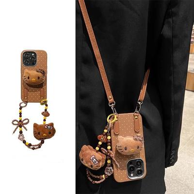 Retro KT Cat Apple 16ProMax Phone Case IPhone15Pro New 13 Women's Model 12 Soft Case 14 Bracelet XR