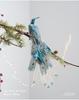 Festive Christmas Peacock Feather Clip Ornament for Home Décor