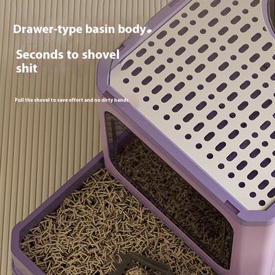 Pet Supplies Folding Drawer Type Cat Trash Can Toilet Cat Litter Box Accessories Cat Litter Box