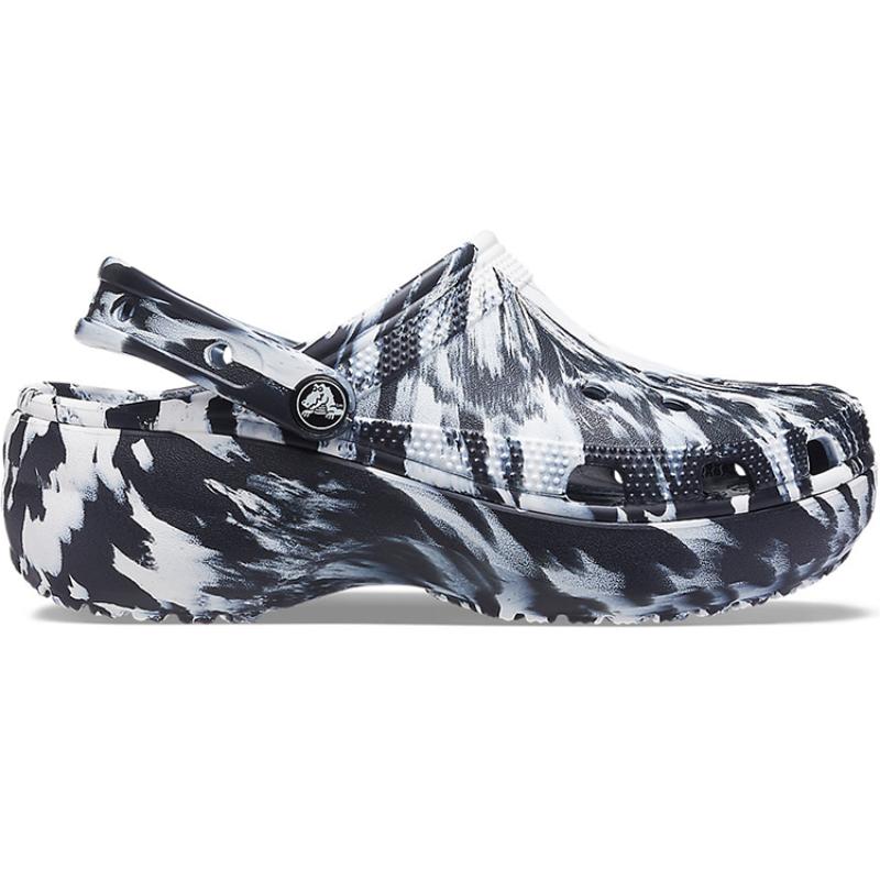 Crocs Classic Clog EVA Platform Marbled Clog 'Black White' Women's
