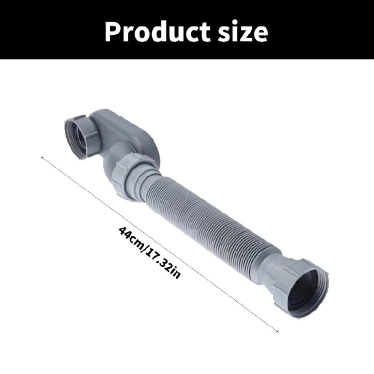 Bathtub Drain Pipe with Flexible Trap Shower Drain Pipe ABS Drain Pipe for Easy Installation In Kitchens & Bathrooms