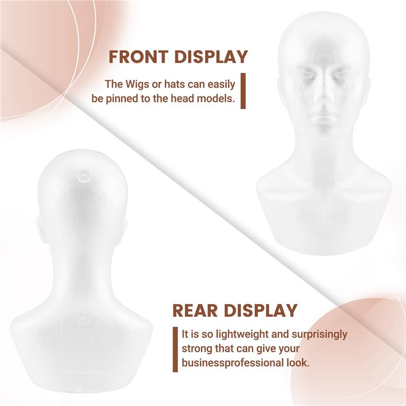 2025 Trend Foam Male Display Mannequin Head Dummy Wigs Hat Scarf Stand Model