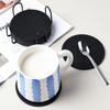 1Pcs Non Slip Round Silicone Drink Coasters Black Cup Coaster For Hot And Cold Beverages Drinks - Anti Stain And Heat Resistant