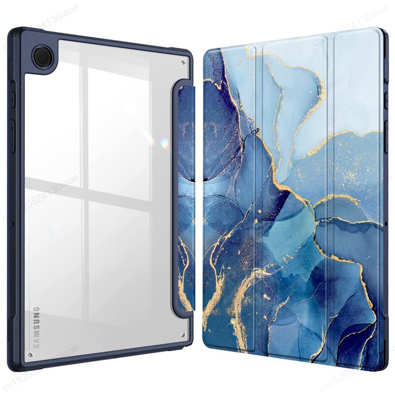 Acylic Transparent Back Tablet Cover for Samsung Galaxy Tab A9 8.7 Inch 2023 Shockproof Case S9 Plus 11" Pencil Holder Funda