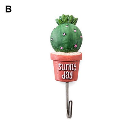 Lindo Cactus forma autoadhesivo cocina baño gancho de pared toallero colgador