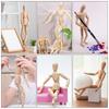 PATIKIL 4.5-inch Wooden Drawing Doll, Artist Painting Doll Model with Movable Joints, Sketching, Laying Figure, Painting, Drawing, Decoration