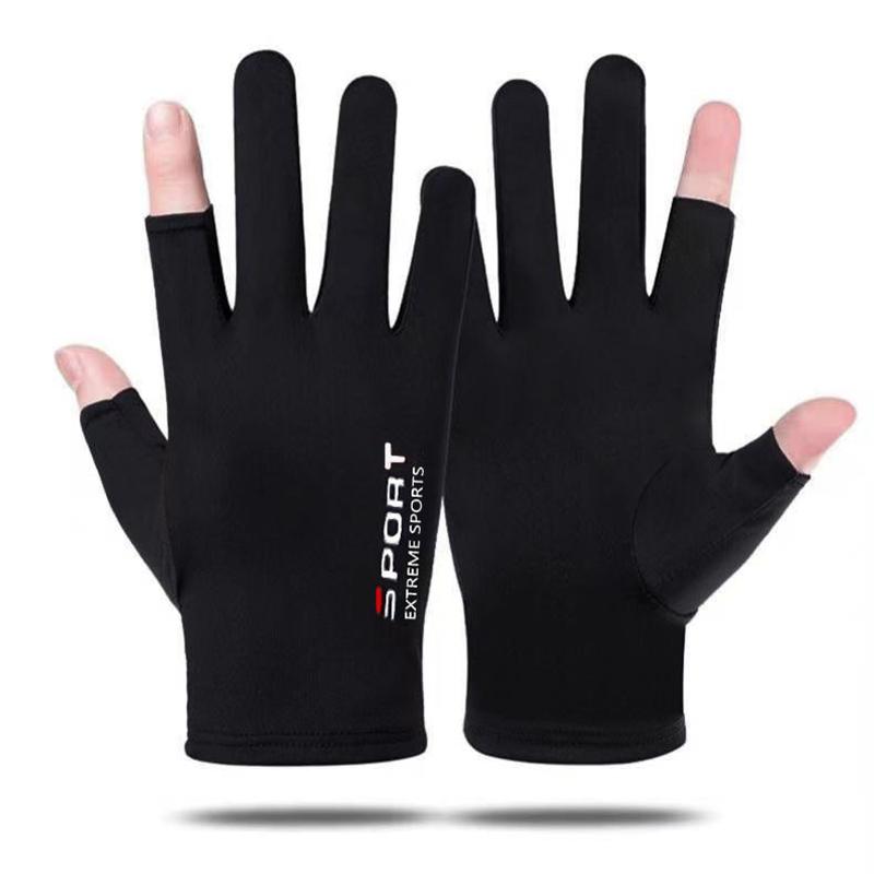Ice Silk Halffinger Cycling Gloves For Men And Women Outdoor Sports Fitness Driving Fishing Highelastic Comfortable