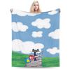 Pete The Cat Stars Comic Warm Blanket  Aesthetic Plane Travel Throw Blanket Couch Chair Flannel Bedspread Sofa Bed Cover