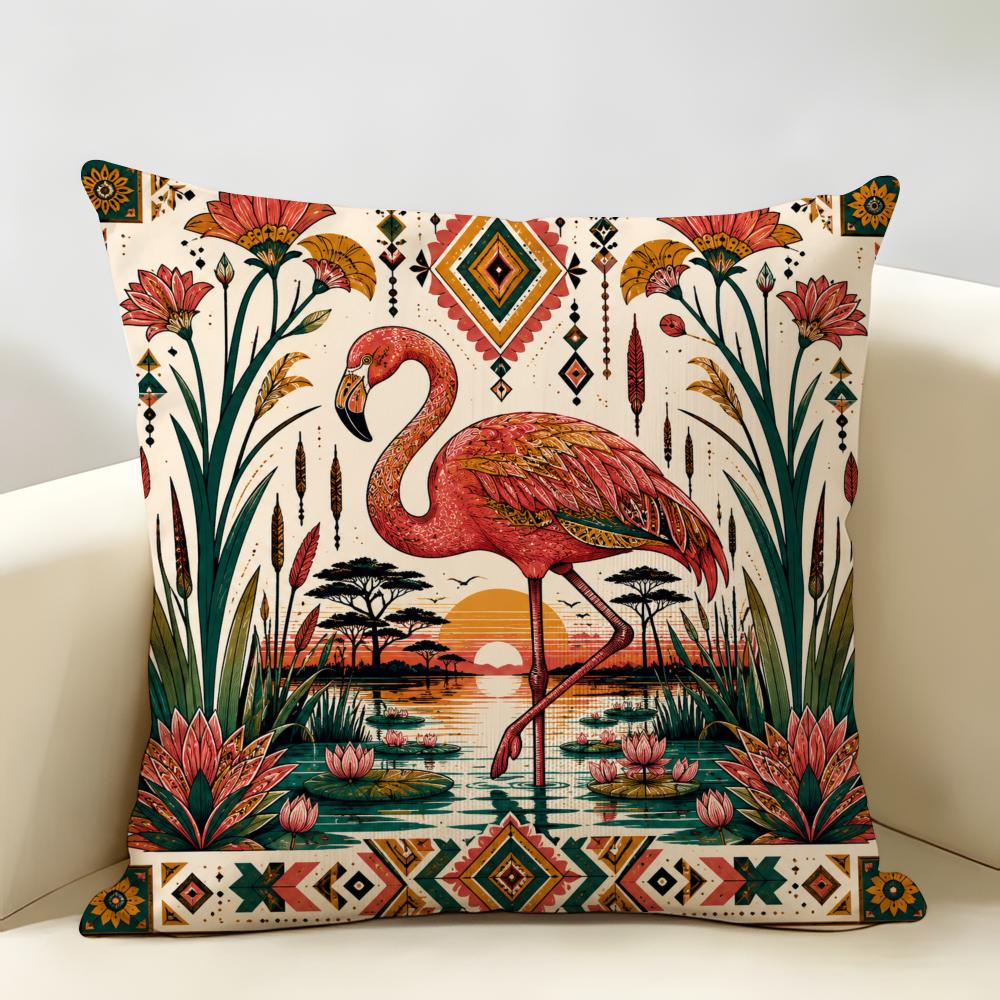 Federa Cuscino Animale Tribale Safari Africano Federa Cuscino in Lino Organico Resistente Ipoallergenica Dimensioni Corte Lavabile Delicata sulla Pelle