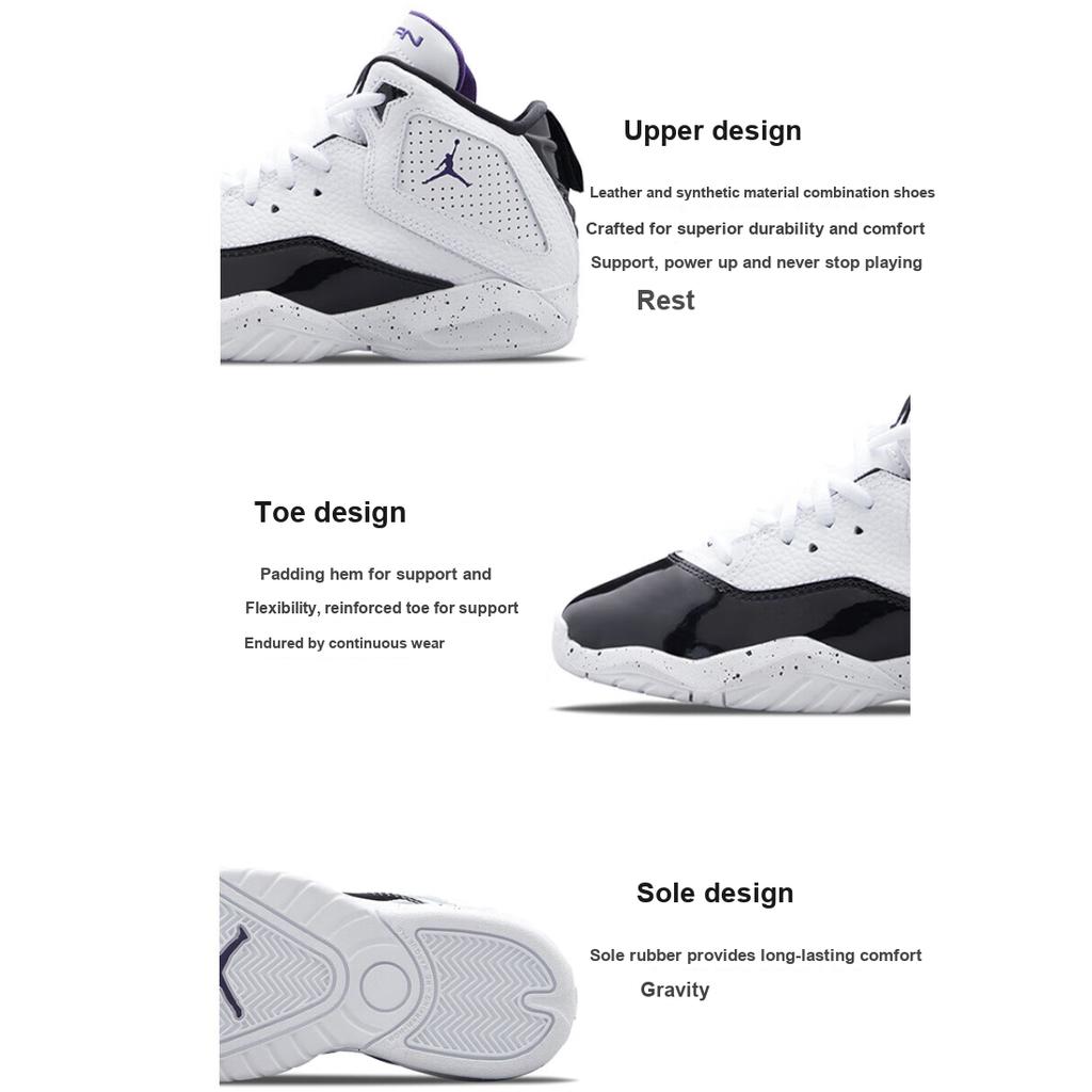 Air Jordan BLoyal PS Blanco Púrpura Corte Zapatillas para Niños Negro CK1426-115
