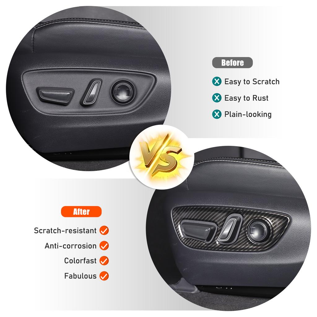 ABS Carbon Interior Seat Adjustment Panel Trim For Toyota Land Cruiser LC250 24+