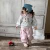 Infant Girl Spring 2026 Korean Doll Collar Top & Casual Pants Set