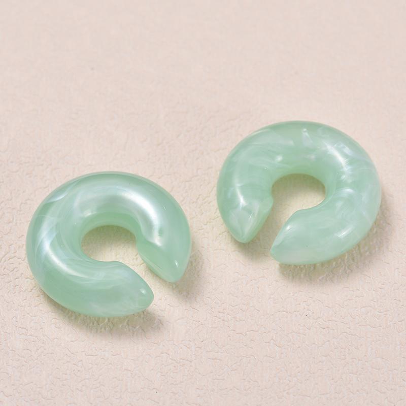 1 Pair Simple Smooth Circle Round Ear Clip On Earrings For Women C Shape Resin Without Piercing Fake Cartilage Ear Cuff Jewelry
