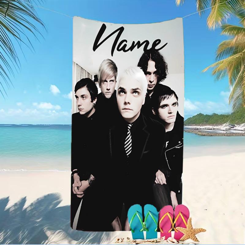 Customizable personalized beach towels My Chemical Romance themed designs.Suitable for the beach, yoga, sports;ideal as beach accessories