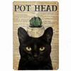 Funny Black Cat Vintage Tin Sign Remember to Wipe Metal Poster Cat Retro Plate Hello Sweet Cheeks Bathroom Decor for Bar Cafe