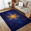 Metatrons Würfel Muster Teppich für Schlafzimmer Wohnzimmer Bettseite Sofa Bodenmatte Moderne Heimdeko Bereichsteppich Große Größe