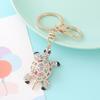 Cute Turtle Shape Rhinestone Keychain Sparkling Faux Crystal Bag Charm for Purse Handbag Accessory Gift for Women Girls