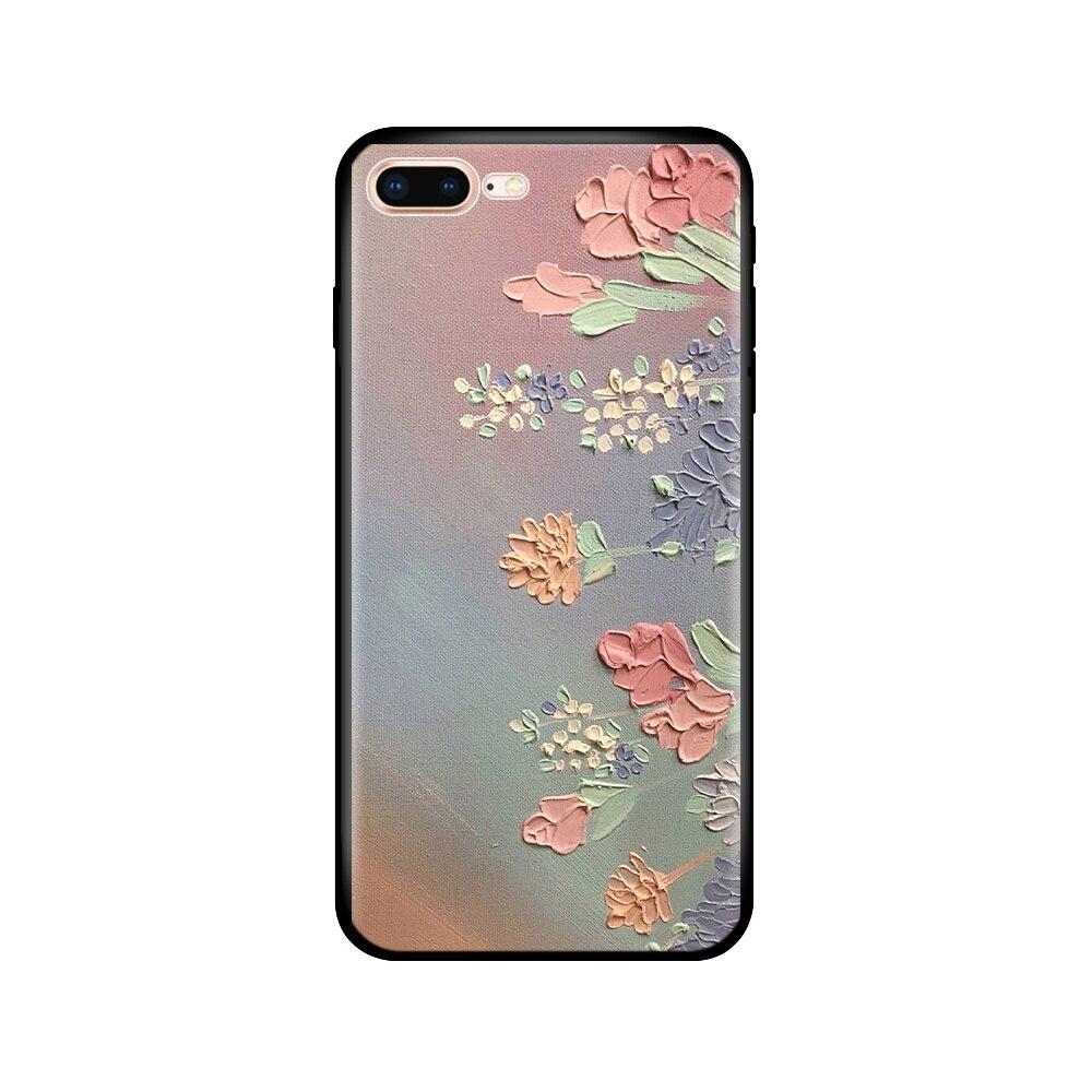 For Iphone 7 8 Case Silicon Soft Tpu Shell Cover For Apple iPhone 7 8 Plus Bag Funda Coque Etui Bumper Paiting Black Tpu Case