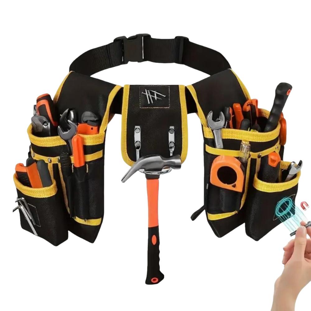 26 Pockets Magnetic Tool Belt Heavy Duty Oxford Fabric Magnet Holster Detachable Industrial Grade Tool Pouch Construction